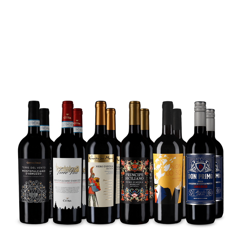 Italienische Rotwein-Hits im gigantischen 6x2-Paket