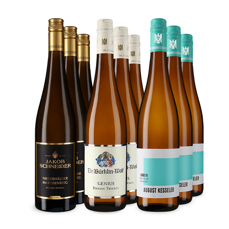 Premium-Riesling aus Deutschland im 3x3-Vorteilspaket – Gold